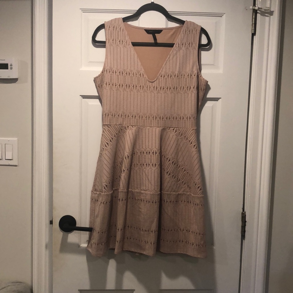 Blush A-line dress. Hourglass Figure alert!